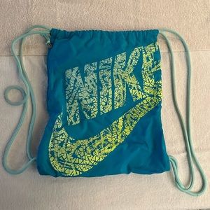 Turquoise blue Nike drawstring bag